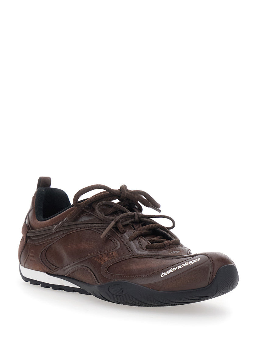 Brown Radar Logo Sneakers 2