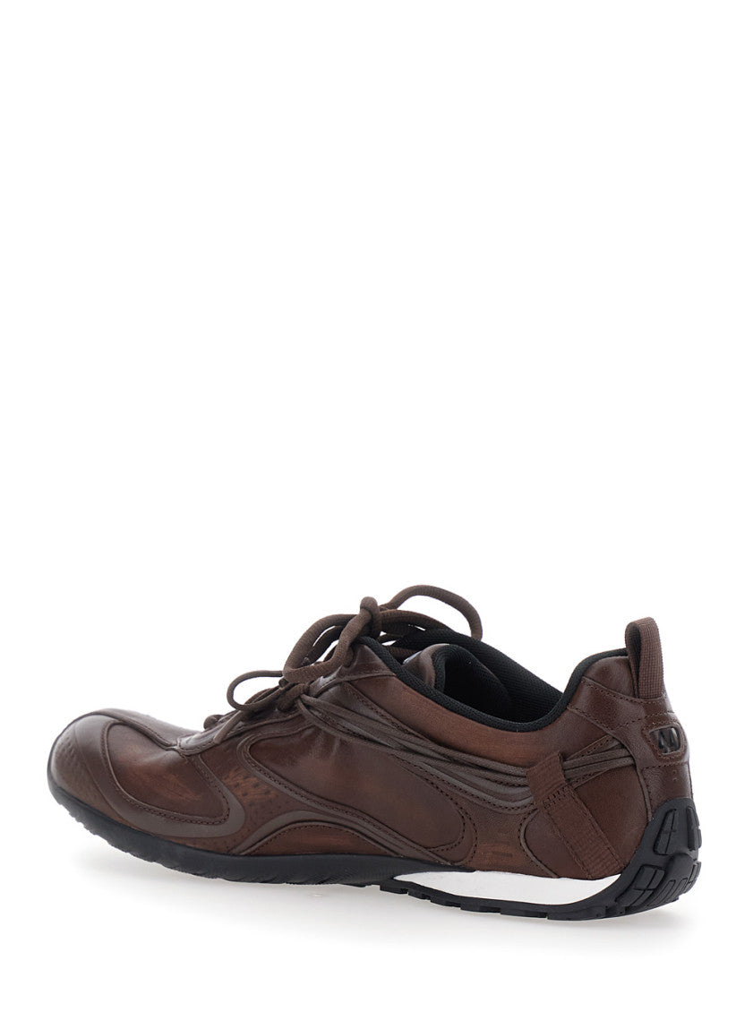 Brown Radar Logo Sneakers 3