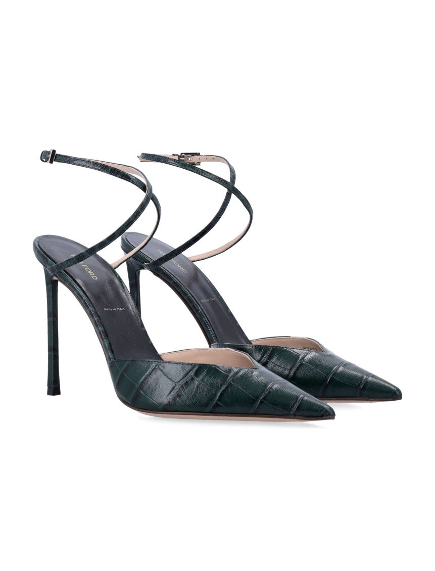Dark Green Ankle Strap Pumps 2