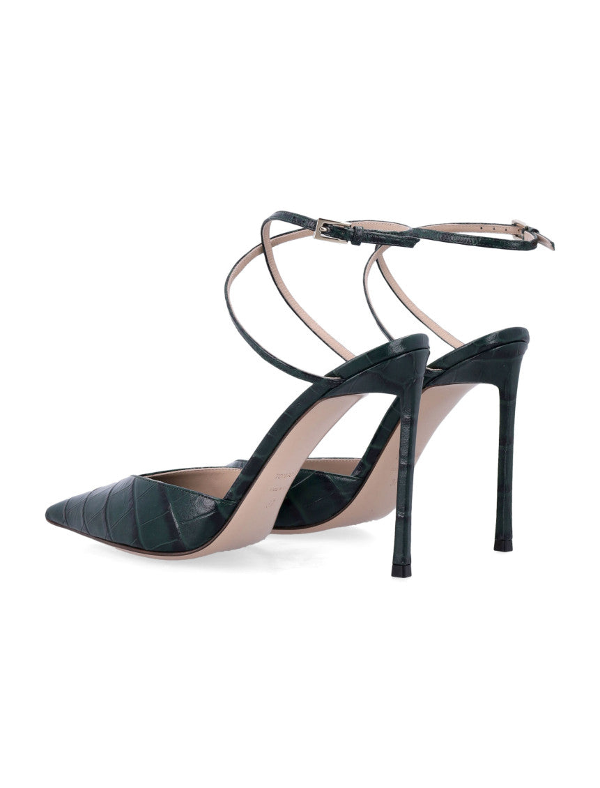 Dark Green Ankle Strap Pumps 3