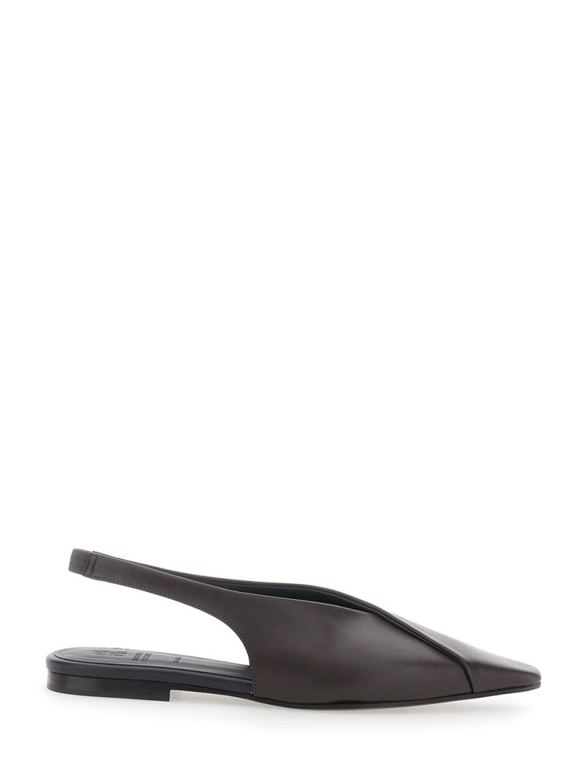Dark Brown Slingback Ballet Flats 1