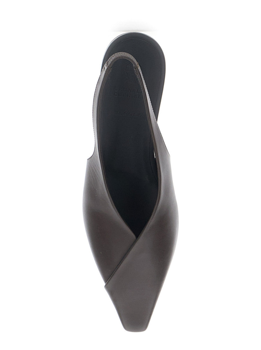 Dark Brown Slingback Ballet Flats 4