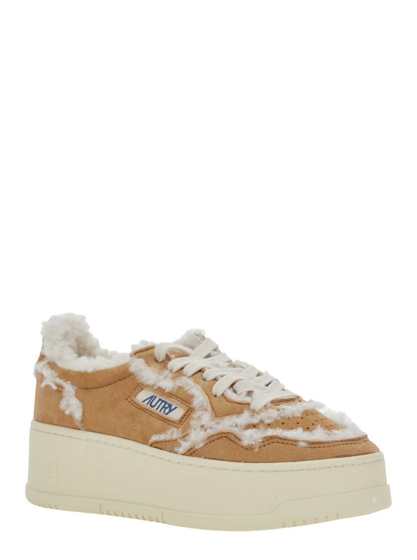 Beige Medalist Logo  Sneakers 2