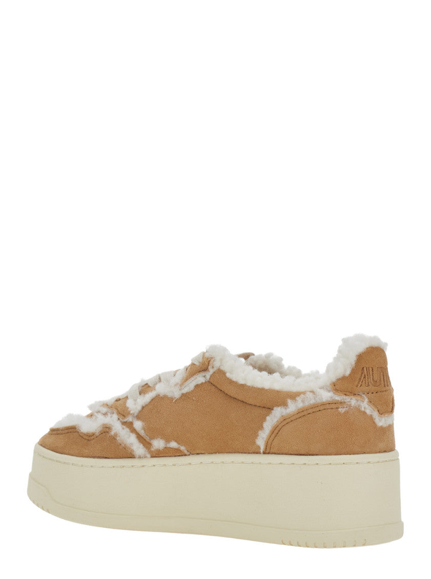 Beige Medalist Logo  Sneakers 3