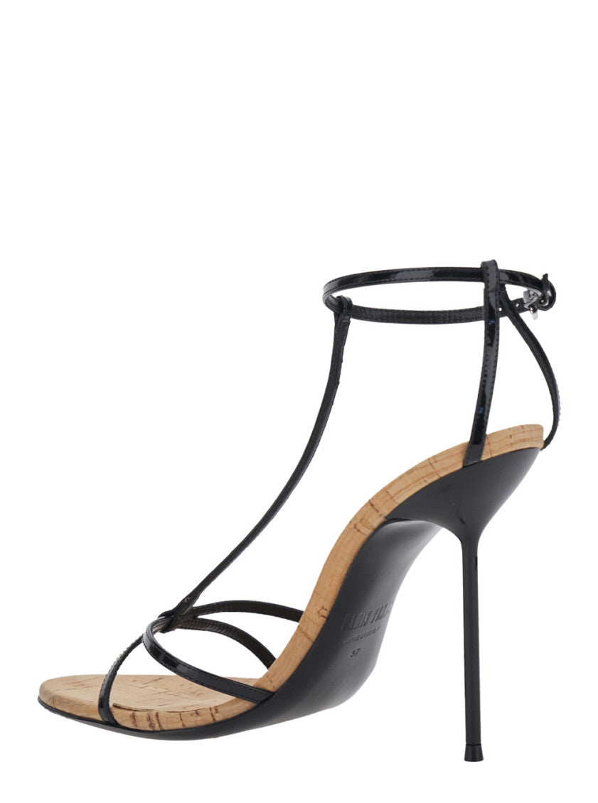 Black Lidia Leather Heels 3