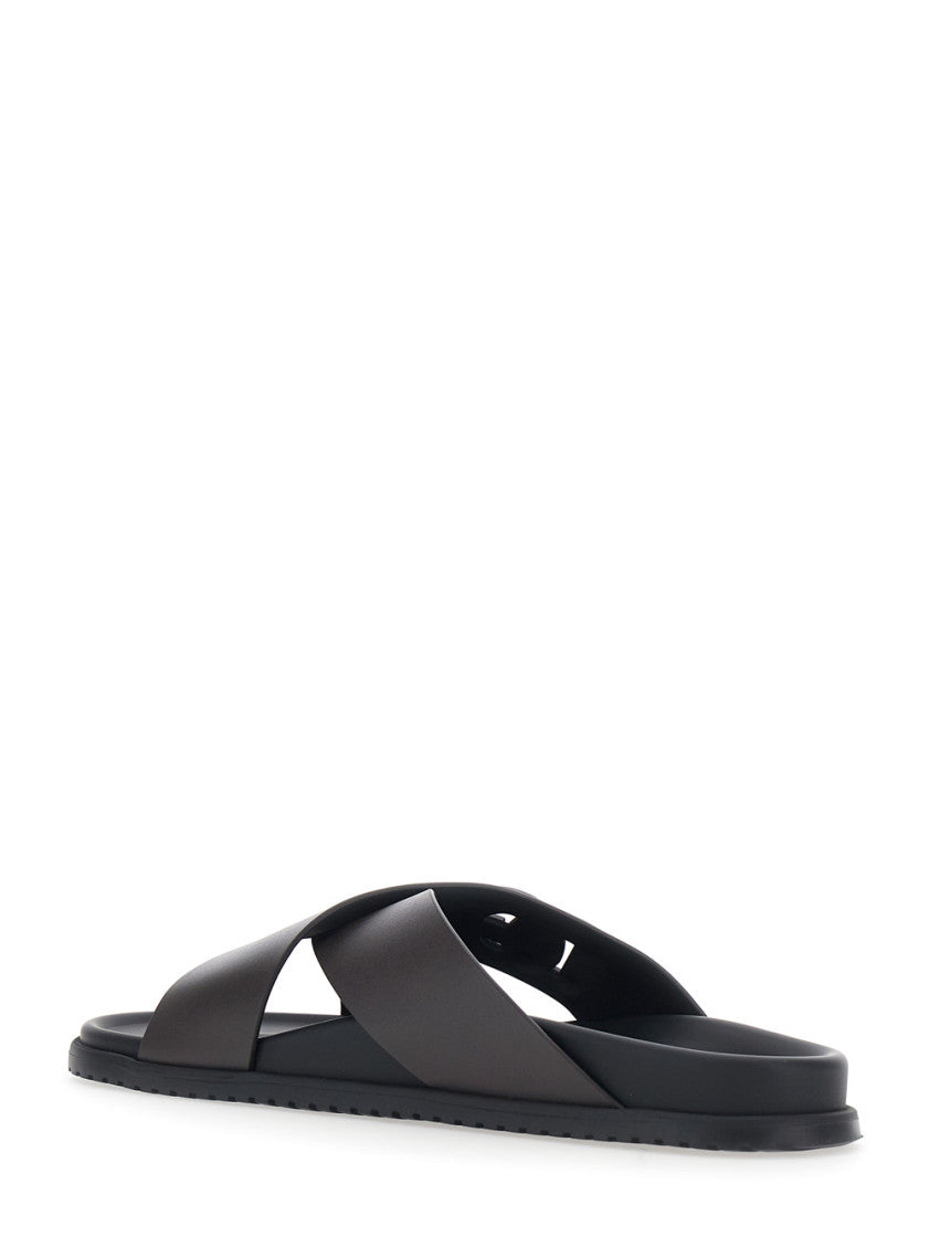 Black Logo Sandals 3