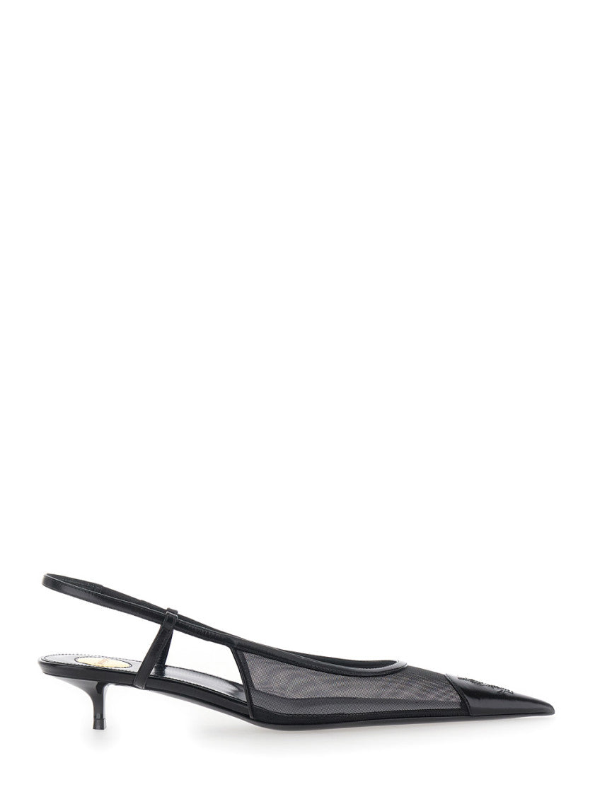 Black Oxalis Slingback Pumps 1
