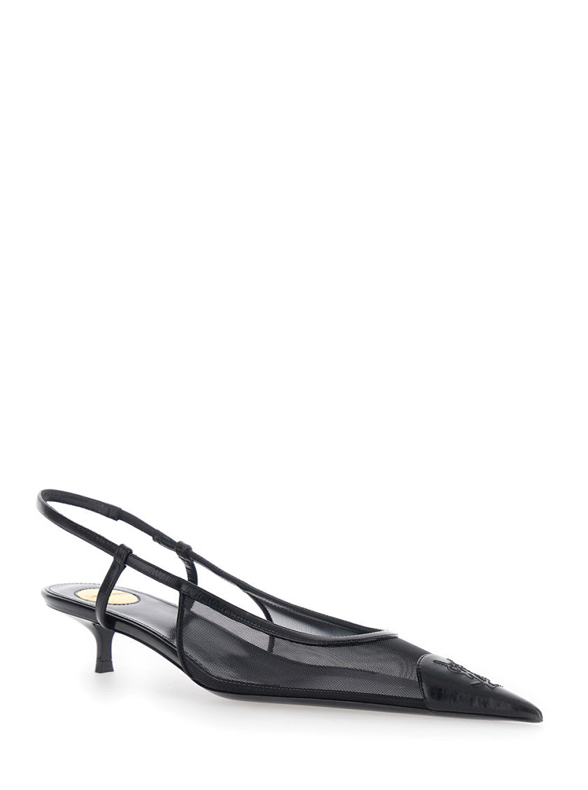 Black Oxalis Slingback Pumps 2