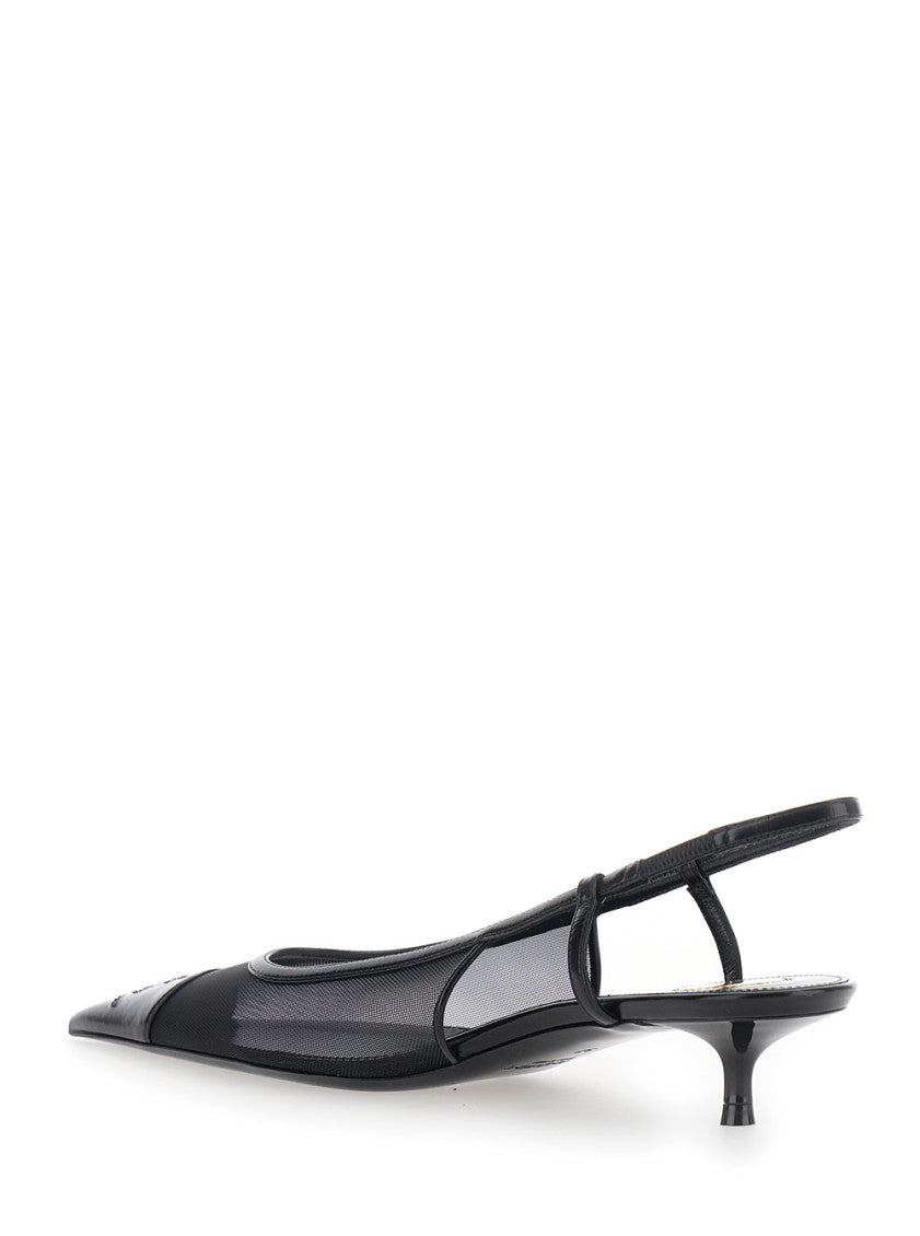 Black Oxalis Slingback Pumps 3