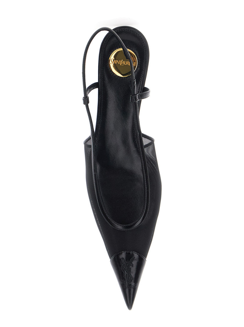 Black Oxalis Slingback Pumps 4