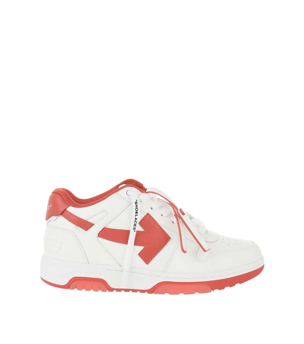 Red Leather Low-Top Sneakers 1