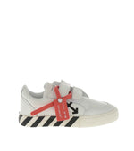 Kids White Leather Low-Top Sneakers 1