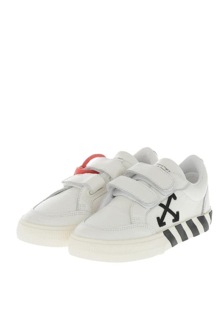 Kids White Leather Low-Top Sneakers 2