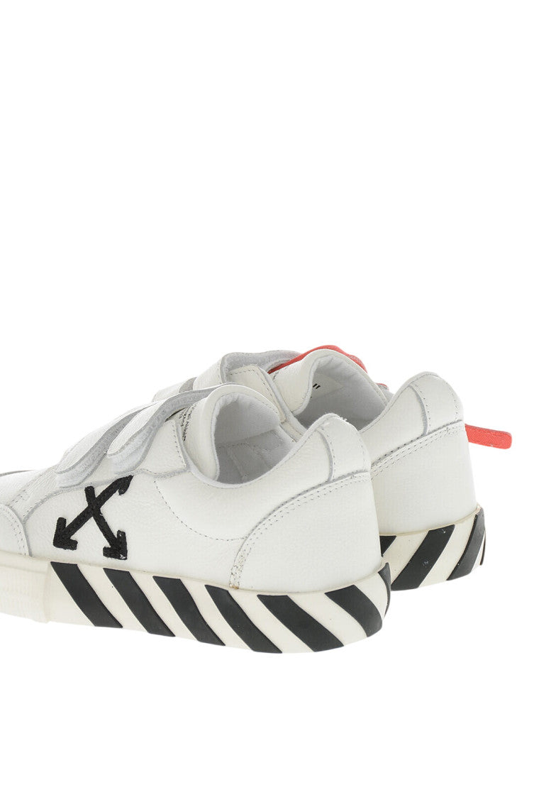 Kids White Leather Low-Top Sneakers 3