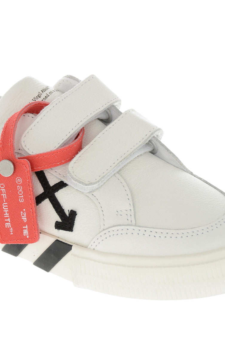 Kids White Leather Low-Top Sneakers 4