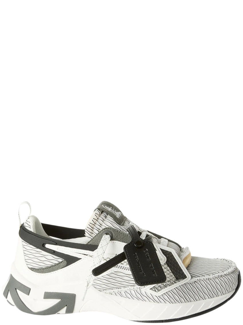 White Graphic Space Memo Sneakers 1