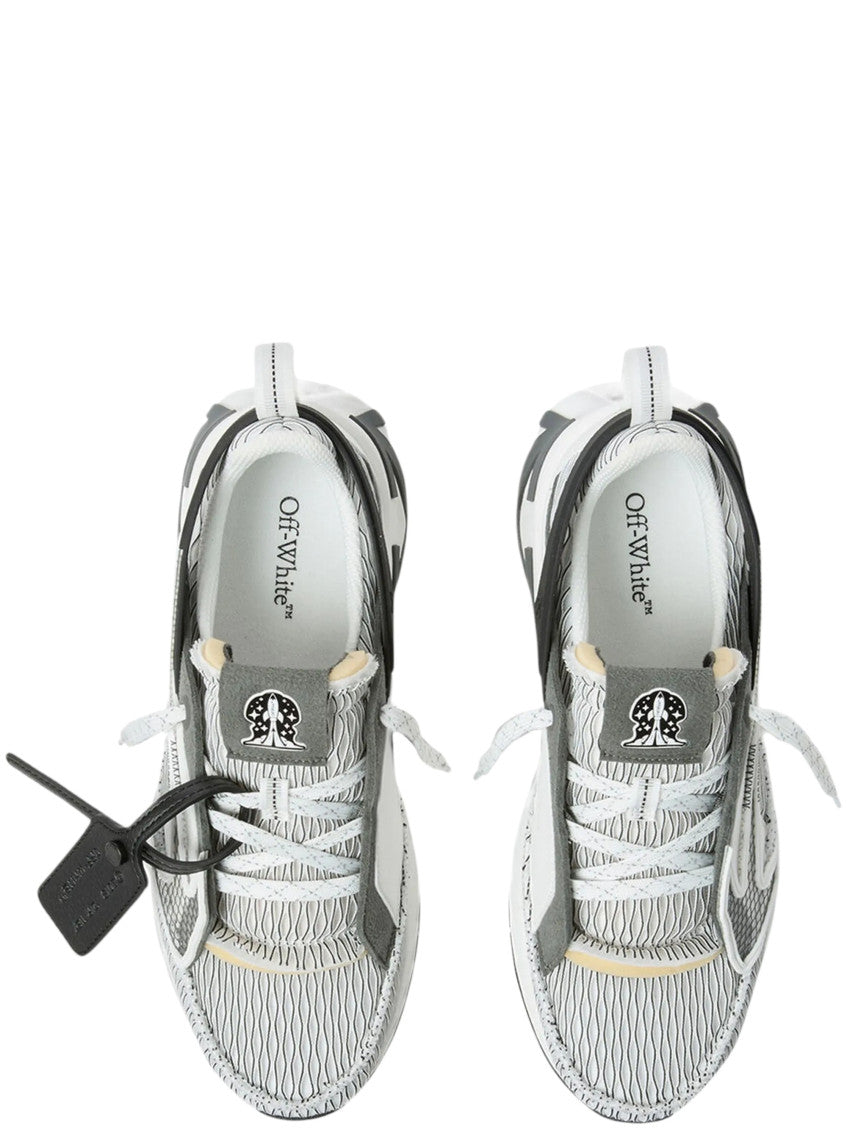 White Graphic Space Memo Sneakers 3