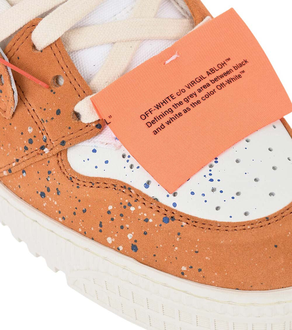 Orange Painting-Effect Sneakers 4