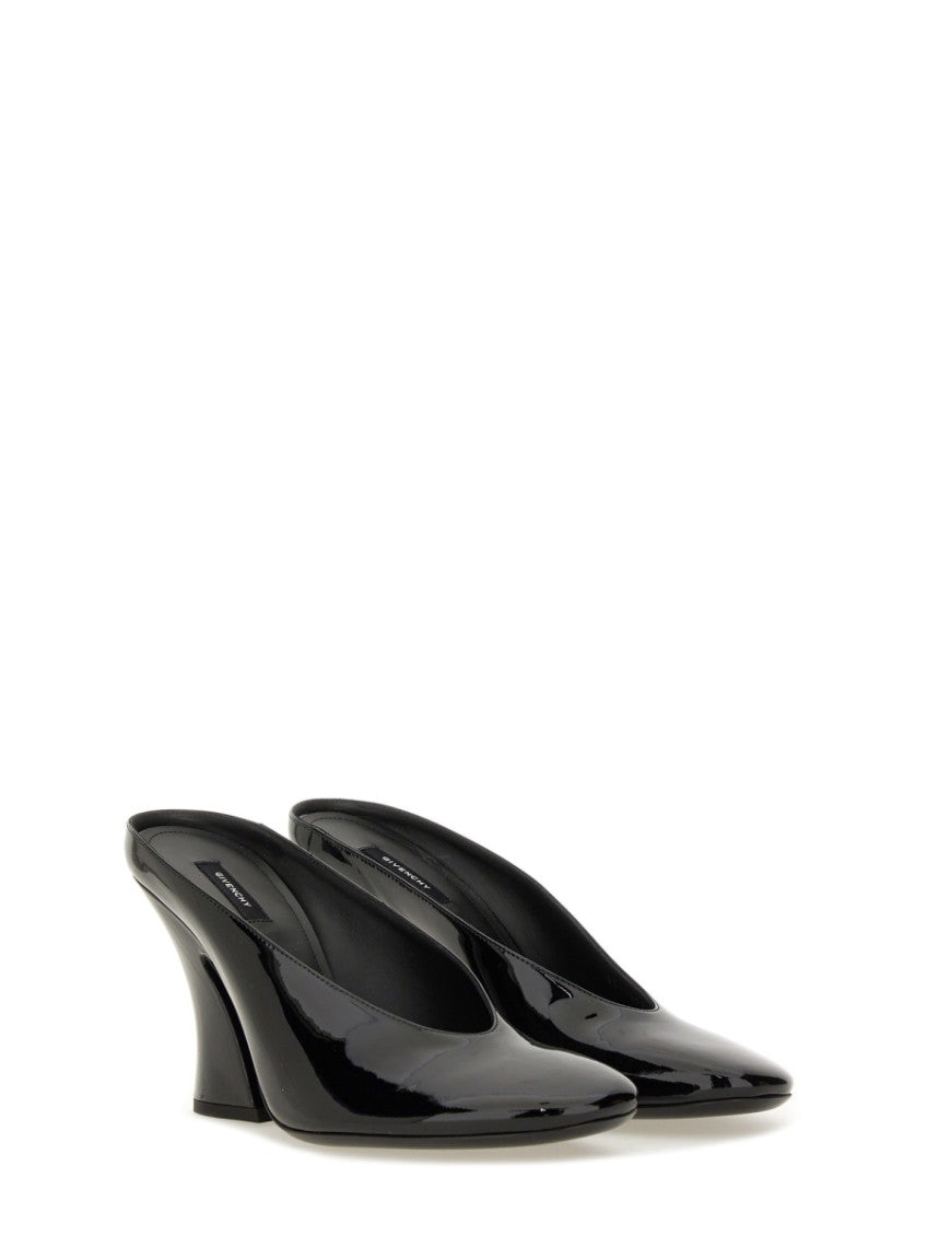 Black Leather Sculpted Pumps 2