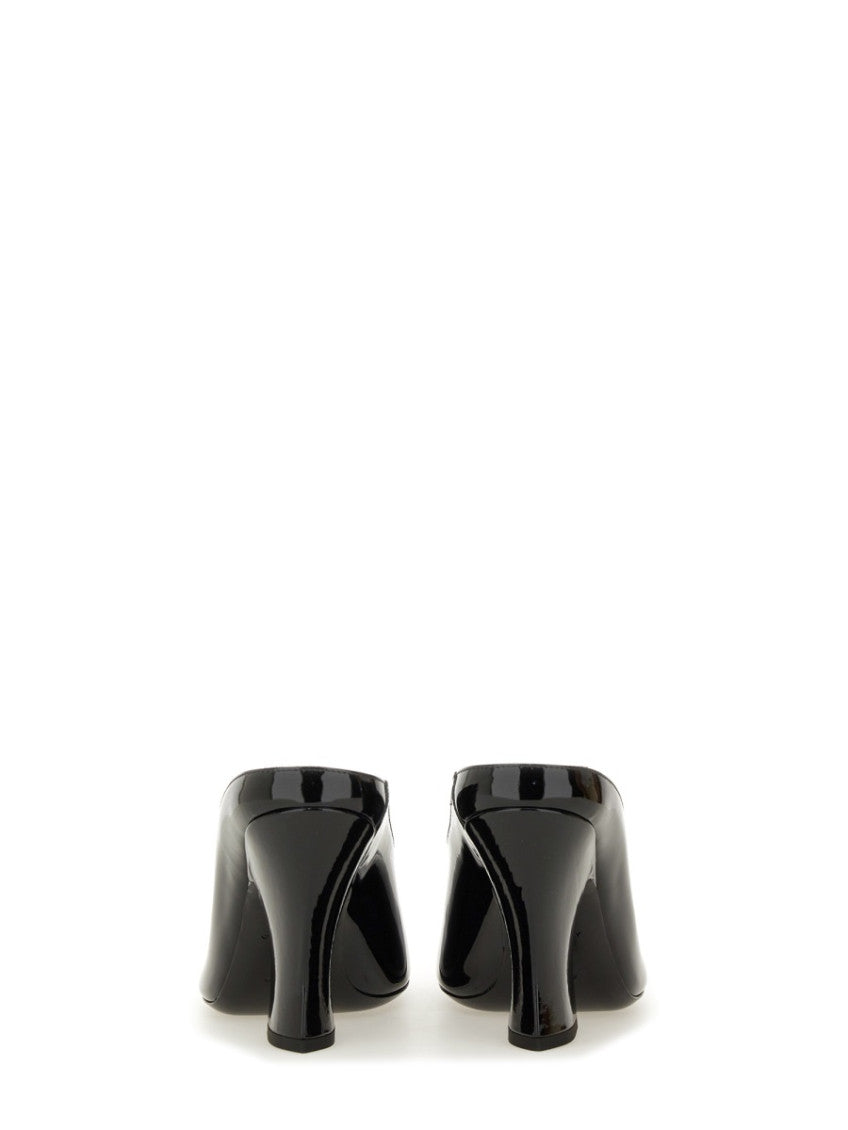 Black Leather Sculpted Pumps 3