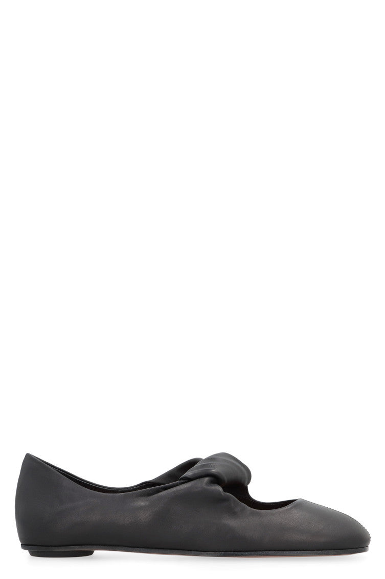 Black Leather ballet flats 1
