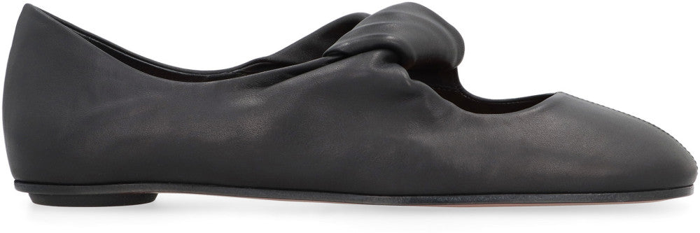 Black Leather ballet flats 2