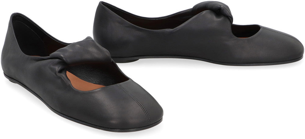 Black Leather ballet flats 3