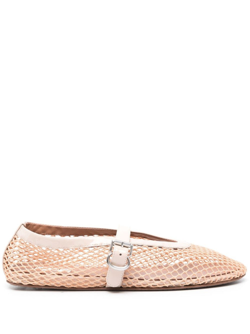 Beige Mesh Ballet Flats 1