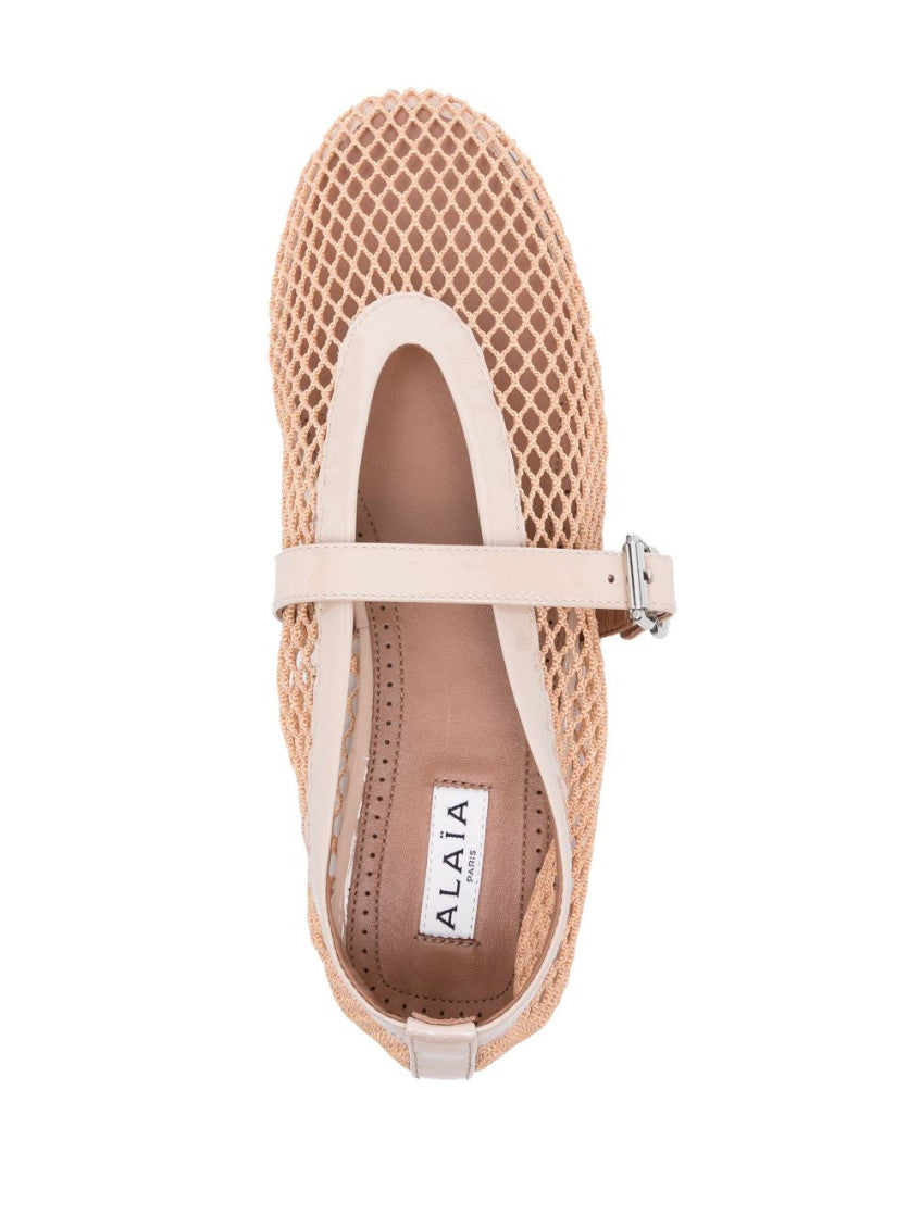 Beige Mesh Ballet Flats 4