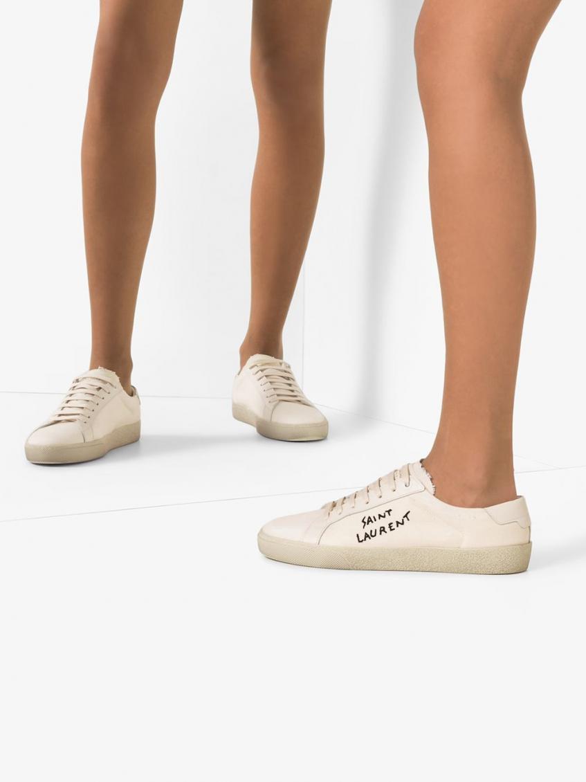Cream Logo Sneakers 5