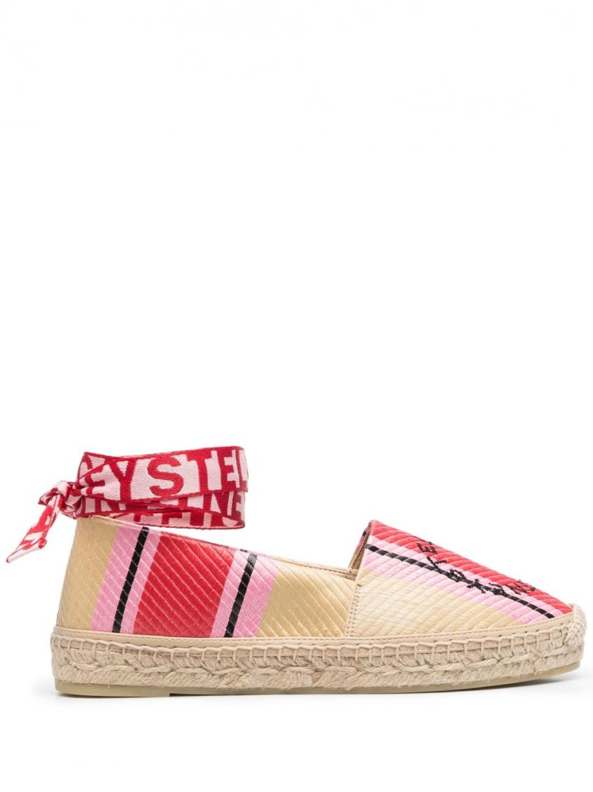 Beige Red Gaia Raffia Espadrilles 2