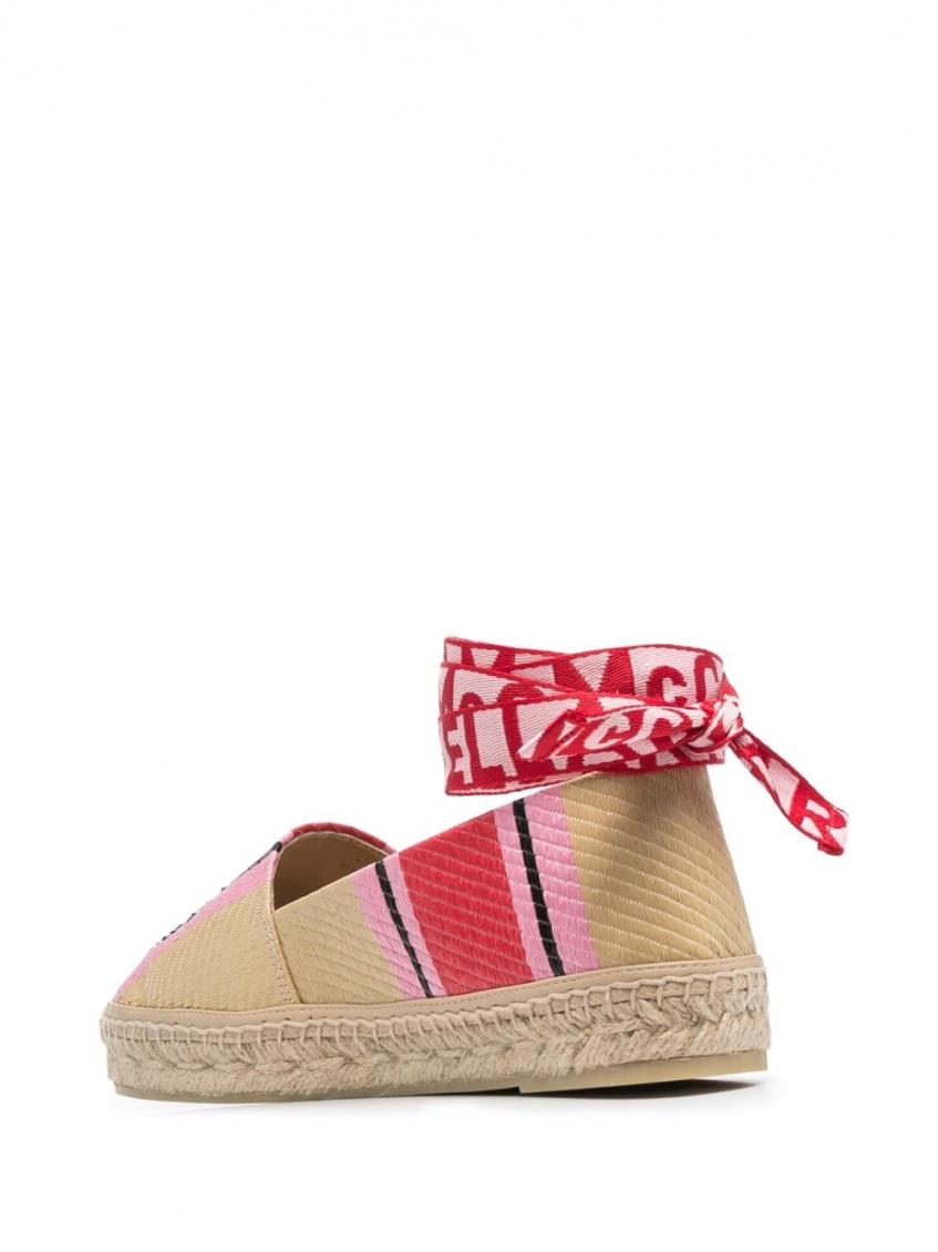 Beige Red Gaia Raffia Espadrilles 3