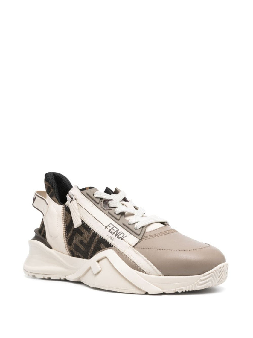 Beige Beige Flow Leather Sneakers 1