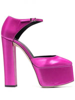 Fuchsia Fuchsia Bebe Leather Pumps 1