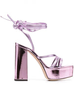 Pink Metallic Leather Heels 1