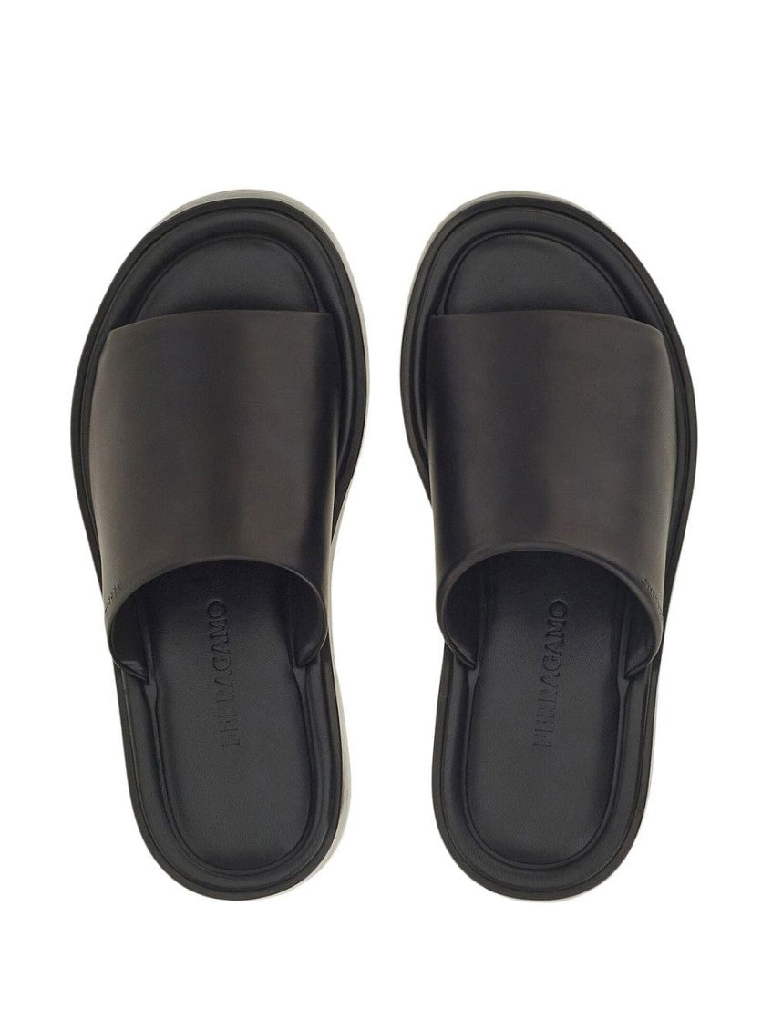 Black Leather Flats 2