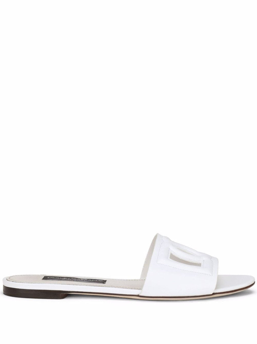 White Leather Flats 1