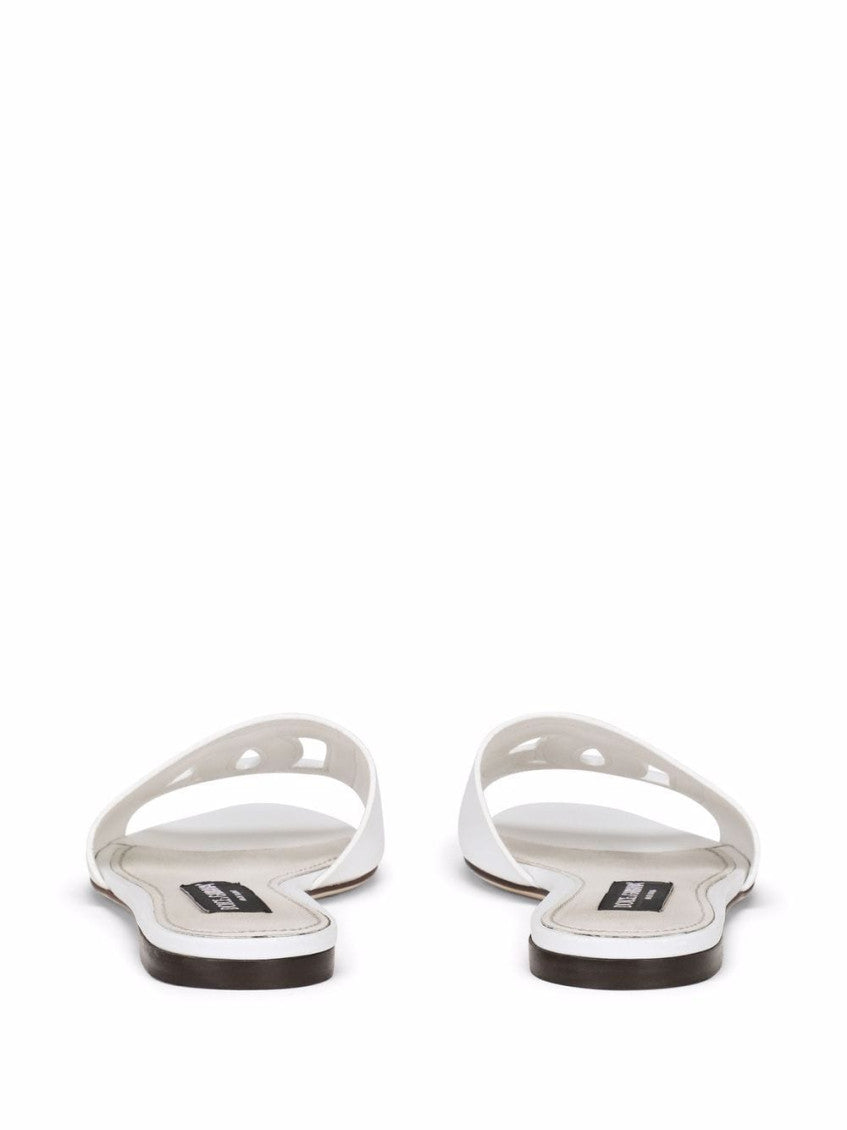 White Leather Flats 2