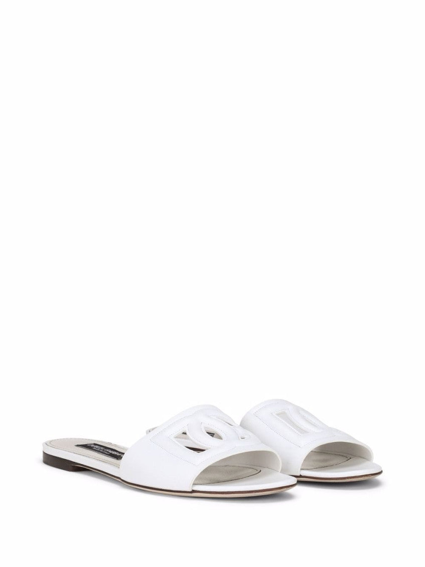 White Leather Flats 3