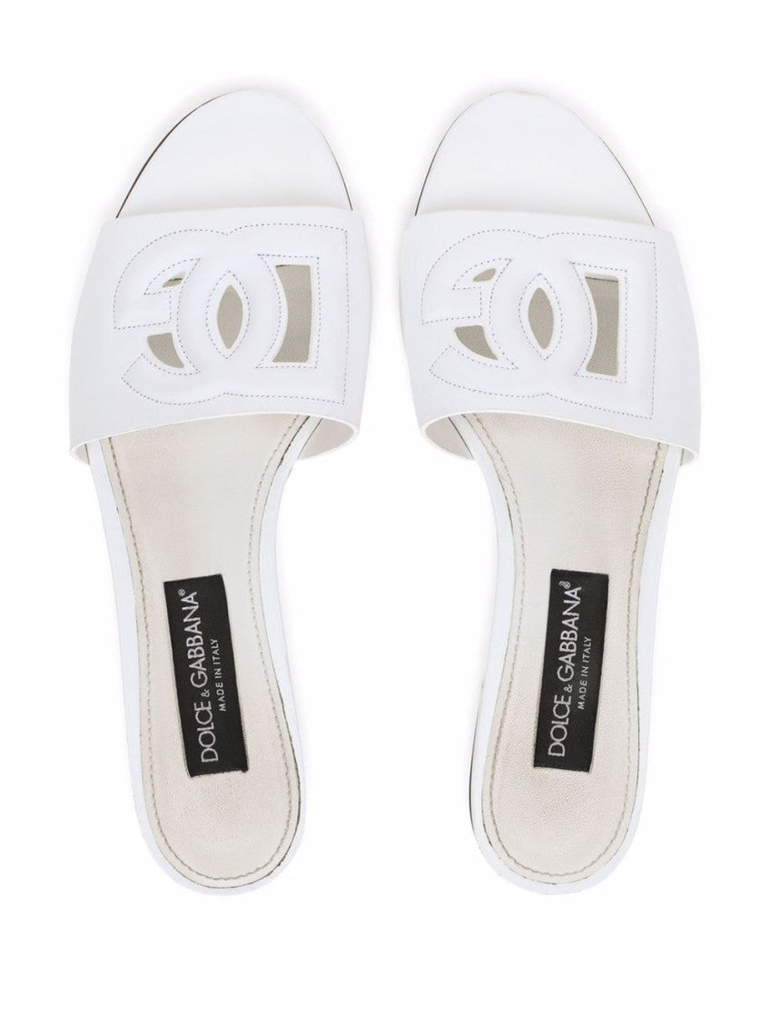 White Leather Flats 6