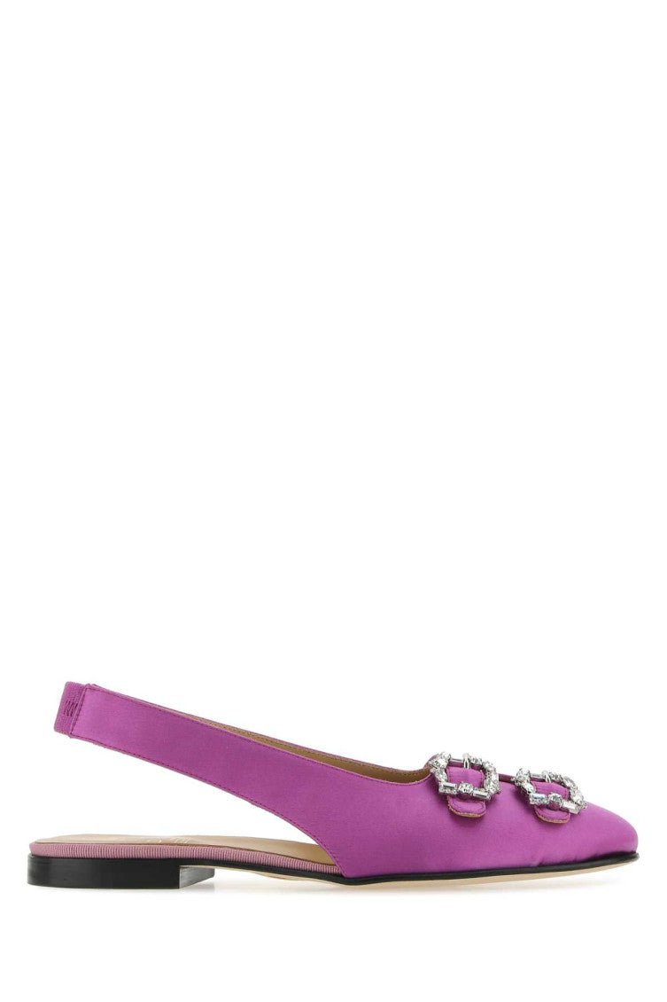 Purple Satin Ballet Flats 1