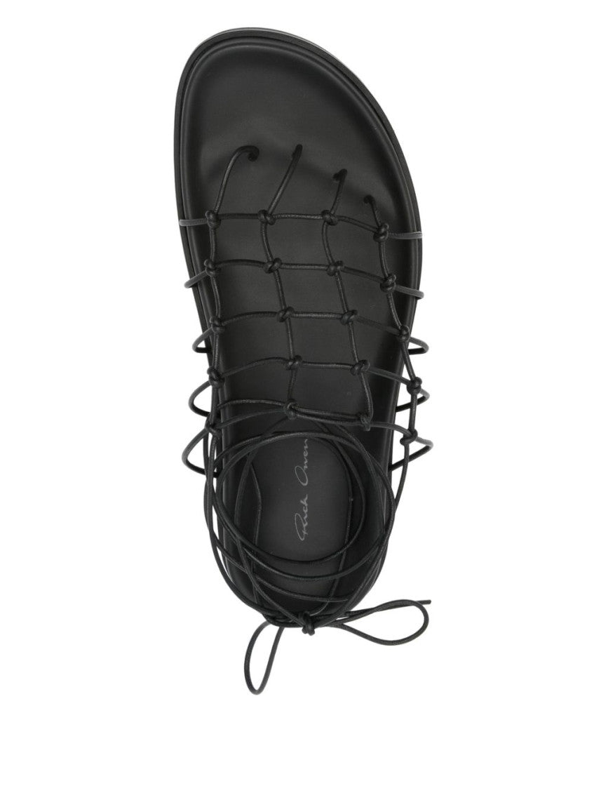 Black Web Sandals 3