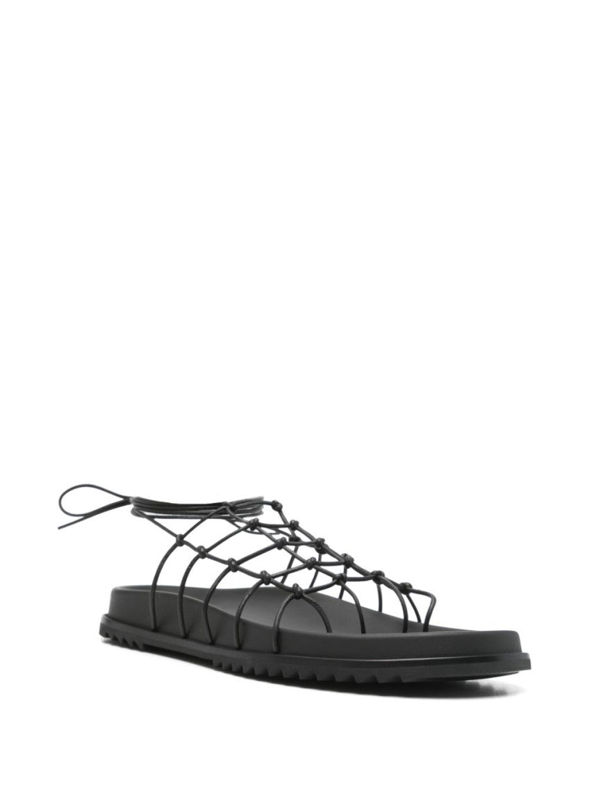 Black Web Sandals 4