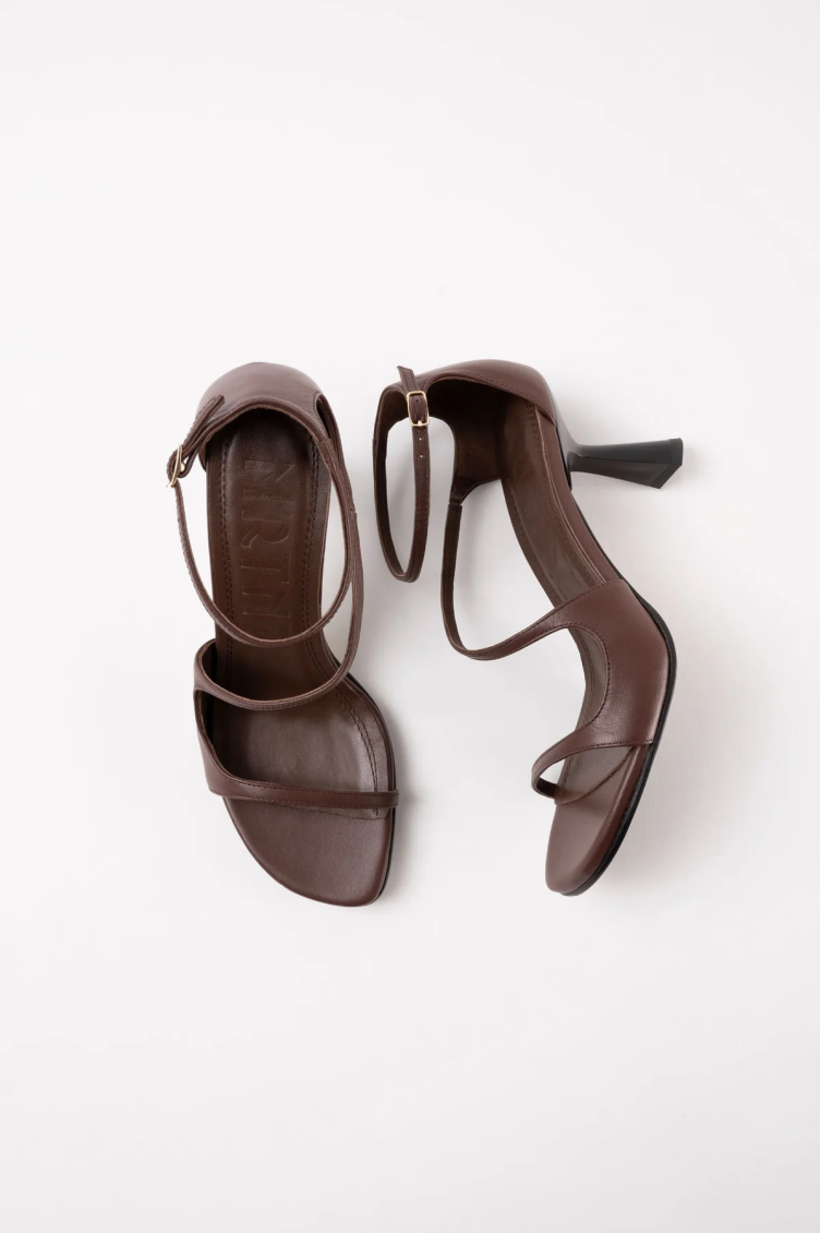 Dark Brown Leather Heels 6