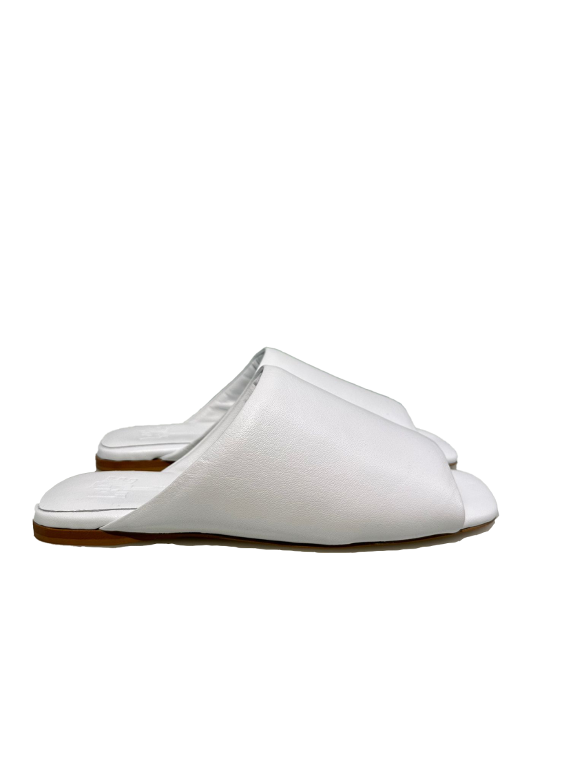 White Slip On Slides 2
