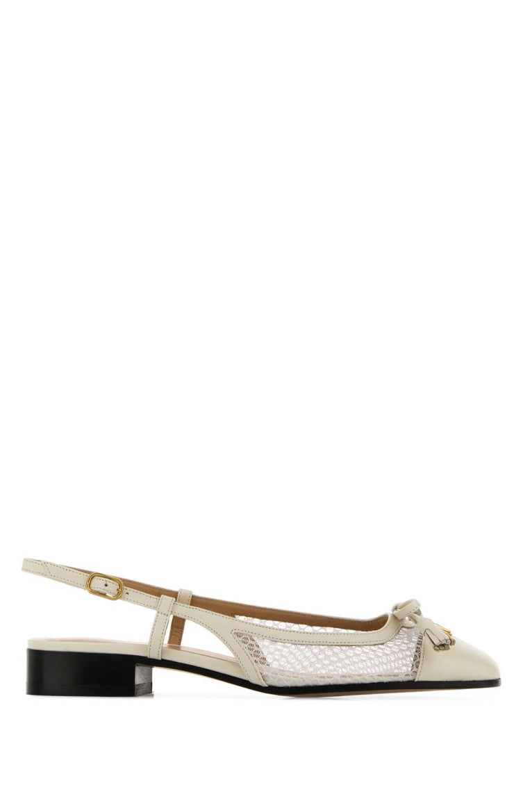 White Slingback Ballet Flats 1
