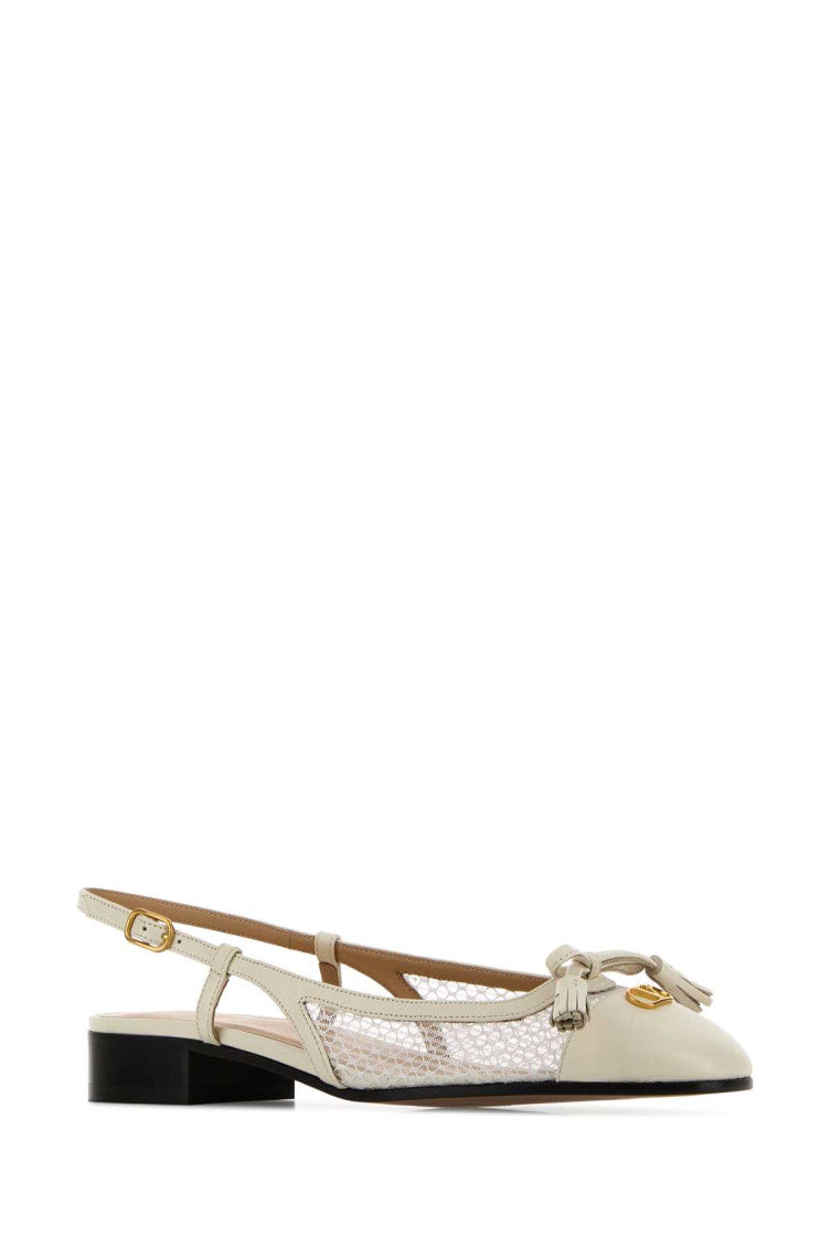 White Slingback Ballet Flats 2