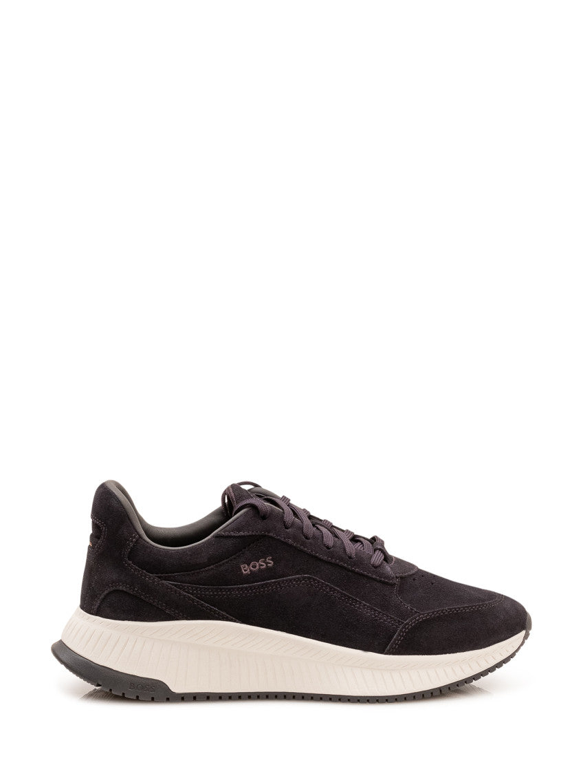 Navy Blue Lace-up Sneakers 1