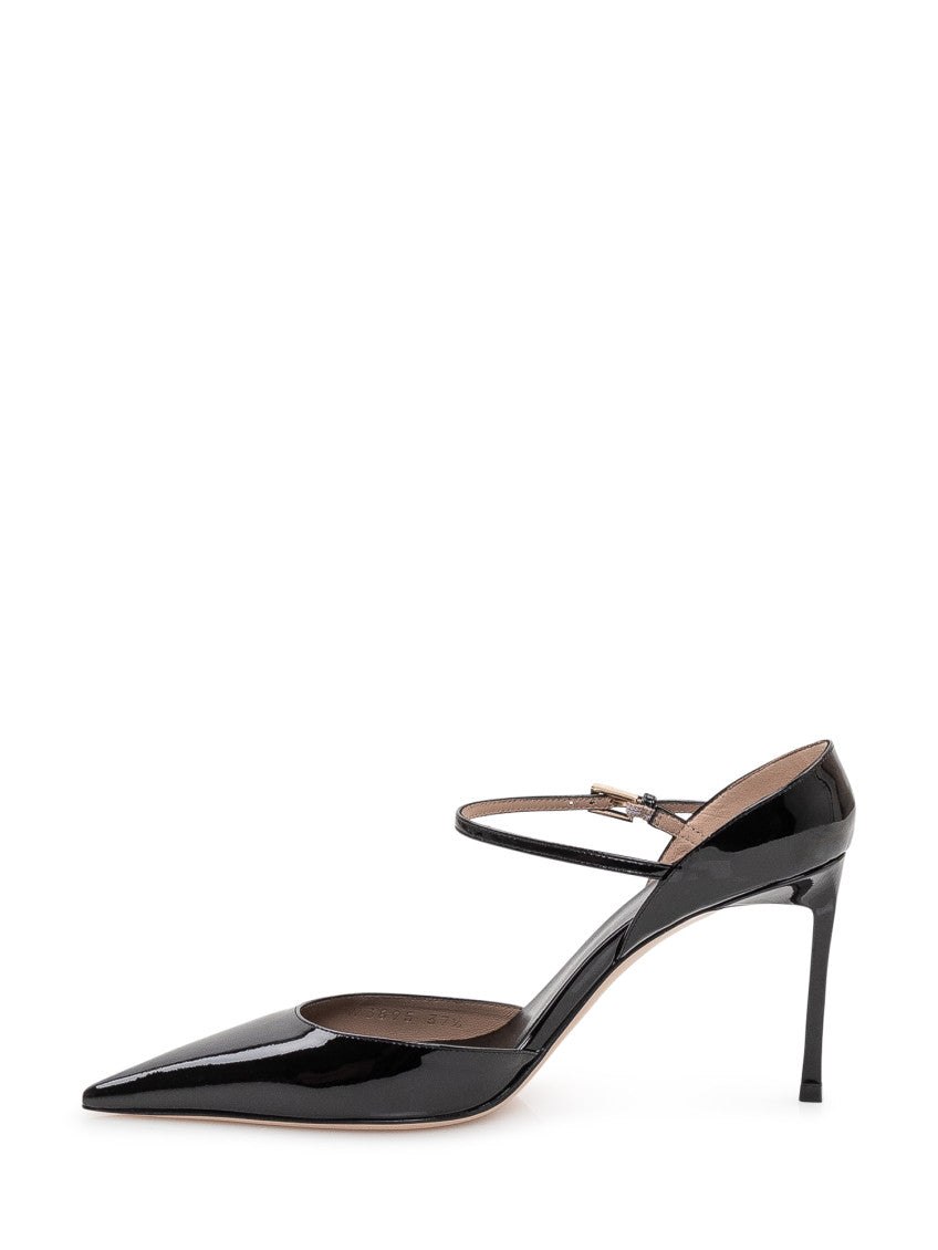 Black Leather Mary-Jane Pumps 4