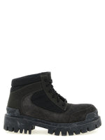Brown Solid Lace Up Boots 1